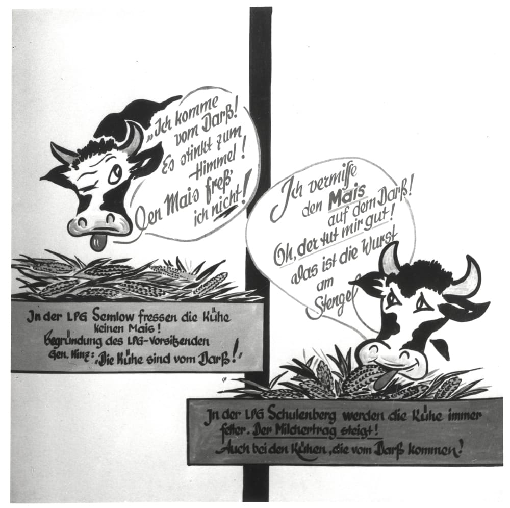 Schautafel 4 der Ausstellung zur Landwirtschaft 1958 bis 1959.