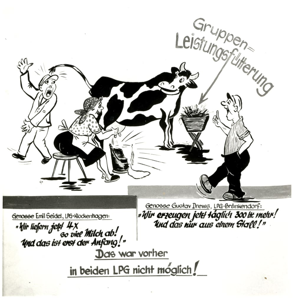 Schautafel 5 der Ausstellung zur Landwirtschaft 1958 bis 1959.